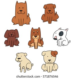 vector set of dog