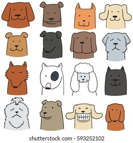 vector set of dog