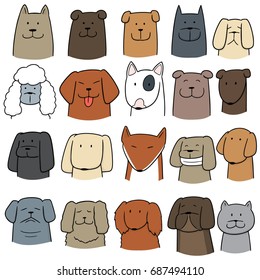 vector set of dog