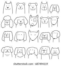 vector set of dog