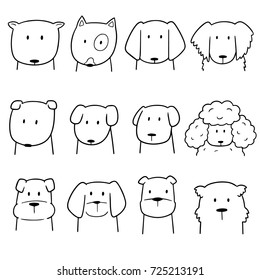 vector set of dog