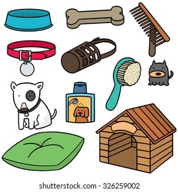 vector set of dog accessories