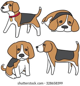 vector set of dog, beagle