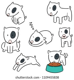 vector set of dog, bull terrier