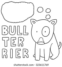 vector set of dog, bull terrier