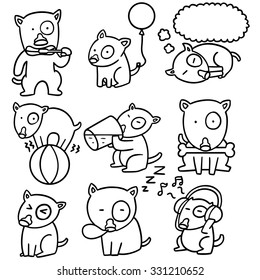vector set of dog, bull terrier