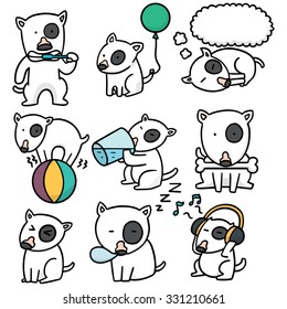 vector set of dog, bull terrier