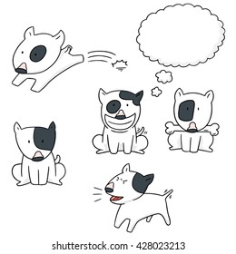 vector set of dog, bull terrier