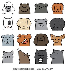 vector set of dog cartoon