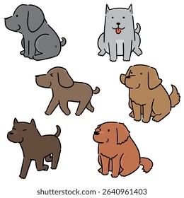 vector set of dog cartoon