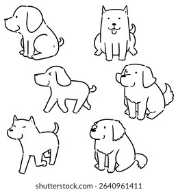 vector set of dog cartoon