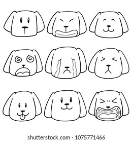 vector set of dog face