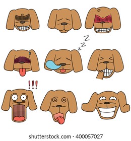 vector set of dog face
