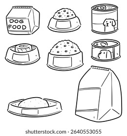 vector set of dog food