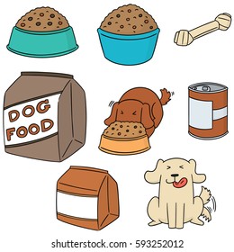 vector set of dog food