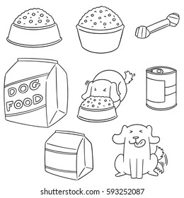 vector set of dog food