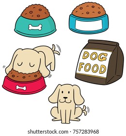 vector set of dog food