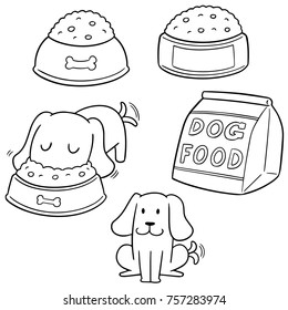 conjunto vectorial de alimentos para perros