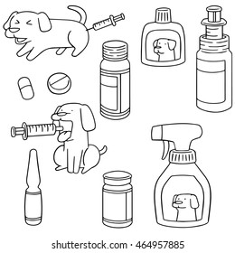 vector set of dog medicine