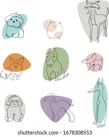 Vector - Set of Dog and Puppy Isolated Vector