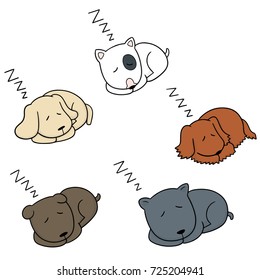 vector set of dog sleeping