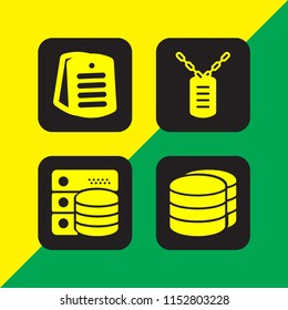 vector set. dog tag and database illustration for web and graphic design