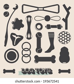 Vector Set: Dog Toy Objects and Icons