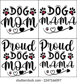 
Vector a Set of dog  Typography  T Shirt Design Bundle
