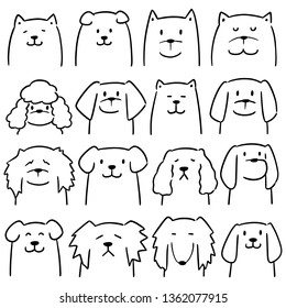 vector set of dogs