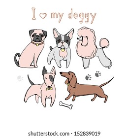 Vector set of dogs