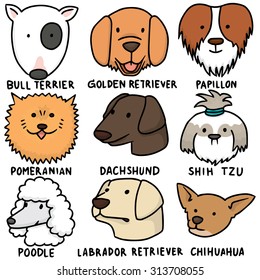 vector set dogs