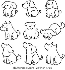 vector set of dogs cartoon