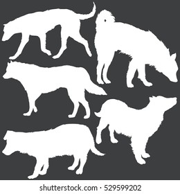 Vector Set of Dogs Silhouettes