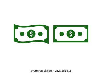 vector set of dollar banknote icons