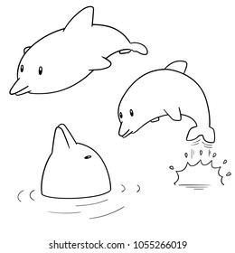 vector set of dolphin