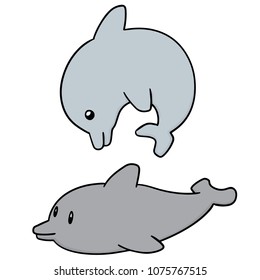 vector set of dolphin