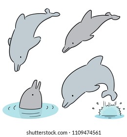 vector set of dolphin