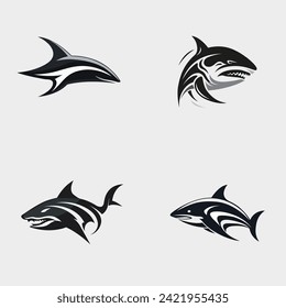Vector set of dolphin labels, design elements, emblems and badges. Isolated logo illustration, simple minimal. collection with abstract emblem of dolphin