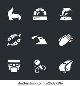 Vector Set of Dolphinarium Icons.
