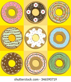 Vector set donut design  