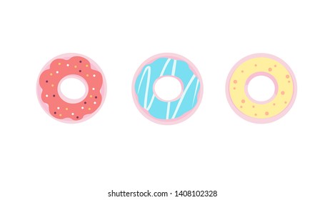 Vector Set Donuts Icons Colored Glaze Stock Vector (Royalty Free ...