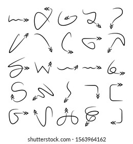 vector set doodle arrows icons comic style