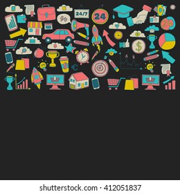 Vector set of doodle business icons