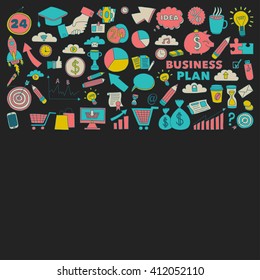 Vector set of doodle business icons