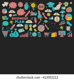 Vector set of doodle business icons