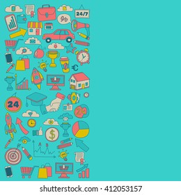 Vector set of doodle business icons