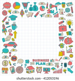 Vector set of doodle business icons
