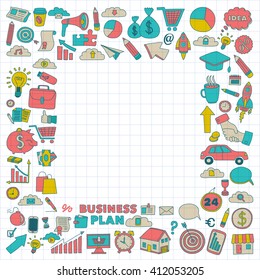 Vector set of doodle business icons