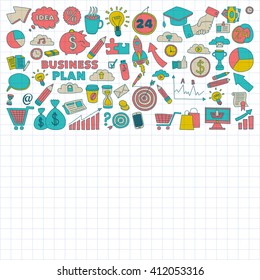 Vector set of doodle business icons