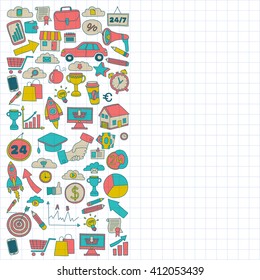 Vector set of doodle business icons